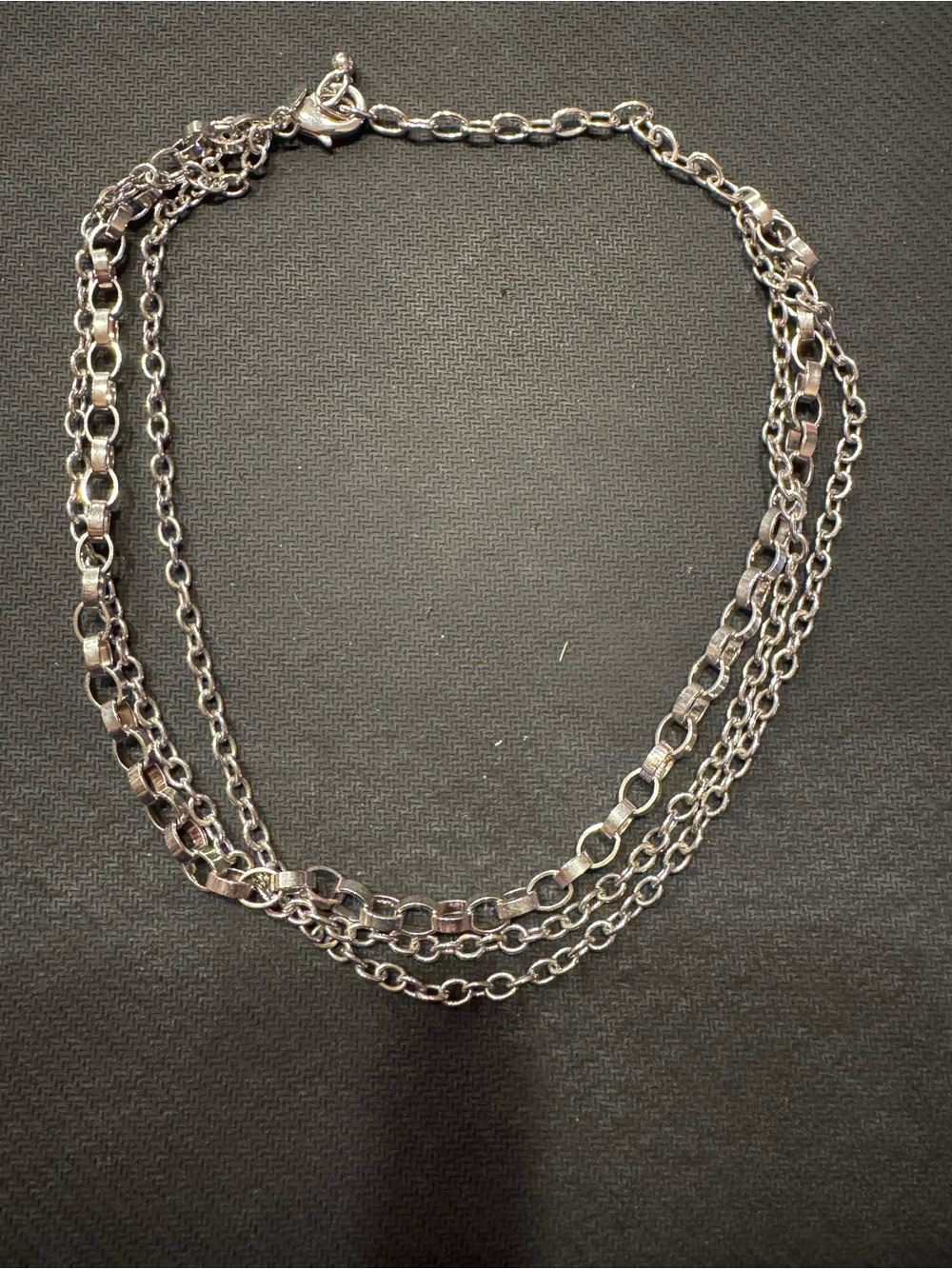 Chico's Multi-Chain Layered Silver-Tone Necklace